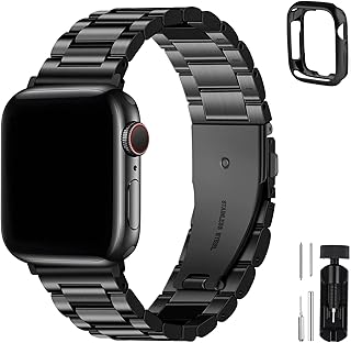 Bande métallique folmosa compatible avec apple watch band 38, 40, 42, 44 mm