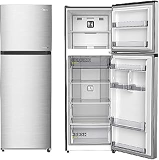 Réfrigérateur medea avec congélateur supérieur, capacité 385 litres, argent, mdrt385mte46-1 garantie complète d'un