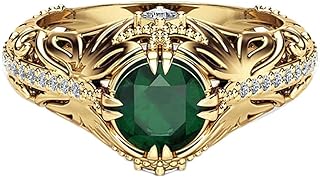 Bijoux tendance en or 14 carats rempli d'émeraude cz, bague en cristal
