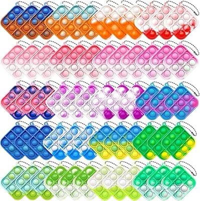 60 pièces push it mini pop push it porte-clés interactif mini jouet à