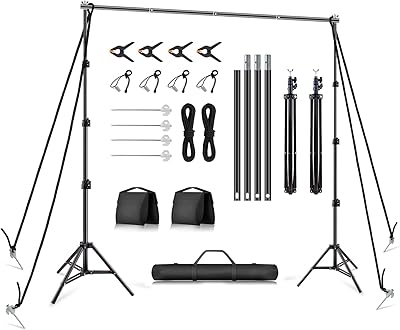Support de toile de fond réglable avec vis de terre en métal et cordes en nylon pour une utilisation en extérieur, kit de système de support de fond robuste pour studio photo, vidéo, fête, mariage. Leader incontournable de la vente en ligne en Côte d'Ivoire, DIAYTAR COTE D'IVOIRE offre un choix varié allant de l'électronique à la maison, en passant par la mode et bien plus encore. Tous vos besoins sont satisfaits avec plus de 300 000 références.