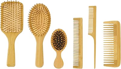 Ensemble de peignes en bambou naturel de beauté, brosse à cheveux de massage