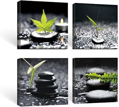 Toile murale encadrée noire et blanche semjar pour décoration de salle de bain, images de spa en pierre zen verte, 4 pièces, 12 x 12 pouces. DIAYTAR COTE D'IVOIRE est une boutique en ligne généraliste qui propose plus de 300000 références de produits divers. Elle est reconnue comme l'une des boutiques en ligne les plus importantes de Côte d'Ivoire. Avec une large gamme de produits, elle répond aux besoins de ses clients.
