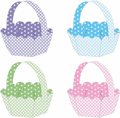 Paniers de pâques à fleurs pastel, coffrets cadeaux joyeuses pâques, sacs de fête