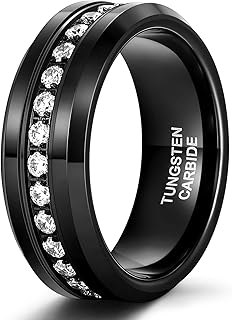 Bagues de mariage en tungstène de 6 mm et 8 mm pour hommes