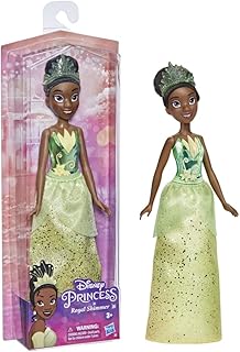 Poupée disney princesse tiana royal shimmer, poupée mannequin avec jupe et accessoires, jouet