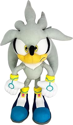 Poupée en peluche great eastern sonic the hedgehog, 13 pouces, argent, ge-98960