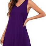 Chemise de nuit sans manches en bambou pour femme, chemise de nuit légère