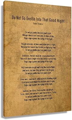 Dylan thomas don't go nice to that good night poème citation inspirante affiche sur toile décoration murale moderne jaune vintage peinture sans cadre 30 x 45 cm. En tant que leader du marché de l'e-commerce en Côte d'Ivoire, DIAYTAR COTE D'IVOIRE s'engage à offrir une expérience d'achat en ligne exceptionnelle à ses clients. Avec une équipe dédiée à la satisfaction client, cette boutique en ligne généraliste propose plus de 300 000 produits de qualité à des prix compétitifs, garantissant que les clients trouvent exactement ce qu'ils recherchent en un seul endroit.