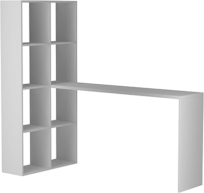 Table d'ordinateur wav de brv moves, couleur blanche, largeur 69 cm x profondeur
