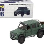 Camion mercedes-benz g63 amg 6x6 couleur verte moulé sous pression 1/64 modèle moulé