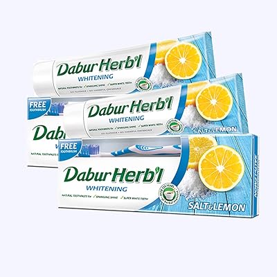 Dentifrice blanchissant naturel aux herbes enrichi en sel et citron pour des dents