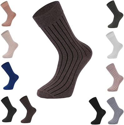Chaussettes formelles multicolores pour hommes 10 paires, chaussettes décontractées d'affaires respirantes et confortables