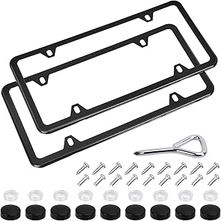 Paire de cadres de plaque d'immatriculation amazonbasics en acier inoxydable avec bouchons à vis - 4 trous, 12,2" x 6,3", noir. DIAYTAR COTE D'IVOIRE est une boutique en ligne généraliste qui propose plus de 300 000 références de produits, répondant ainsi aux besoins diversifiés de sa clientèle. Leader sur le marché ivoirien, elle se démarque par sa variété de produits et son service de qualité. 