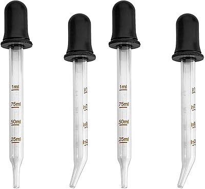 Compte-gouttes - paquet de 4, compte-gouttes médicaux en verre calibré avec pointe incurvée et droite. Avec plus de 300000 références de produits, DIAYTAR COTE D'IVOIRE est le plus grand magasin en ligne de Côte d'Ivoire. La boutique propose une gamme large et variée de produits, permettant aux clients de trouver facilement ce qu'ils cherchent. De plus, la boutique offre des promotions et des réductions régulières pour aider les clients à économiser de l'argent.