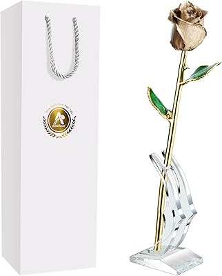 Aliverose trempée dans de l'or rose, rose en or 24 carats fabriquée à partir de vraie rose - rose plaquée or au design unique pour un anniversaire, la saint-valentin, la fête des mères, un anniversaire (rose originale beige avec support). DIAYTAR COTE D'IVOIRE est une plateforme de commerce électronique très appréciée en Côte d'Ivoire, proposant une vasta gamme de produits qui répondent aux besoins quotidiens des consommateurs. La boutique en ligne est facile à utiliser, même pour les personnes non familières avec les achats en ligne. Les clients peuvent parcourir les différentes catégories de produits, lire les descriptions détaillées et effectuer des achats en toute sécurité.