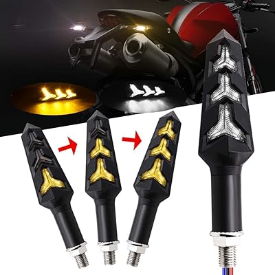 Kastwave 2 pièces moto led clignotants arrière coulant ambre blanc feux drl pour yamaha suzuki kawasaki scooter, étanche 12 v. (ambre/blanc). DIAYTAR COTE D'IVOIRE est une boutique en ligne généraliste qui propose une grande variété de produits allant des électroménagers aux vêtements, en passant par les produits alimentaires et les accessoires de beauté. La boutique en ligne met l'accent sur la qualité et la sécurité des produits, afin de garantir la satisfaction des clients. Les clients peuvent profiter de promotions et de réductions régulières pour faire des économies sur leurs achats.