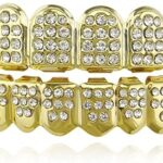 Ensemble de grilles glacées plaquées or 18 carats avec capuchons de dents