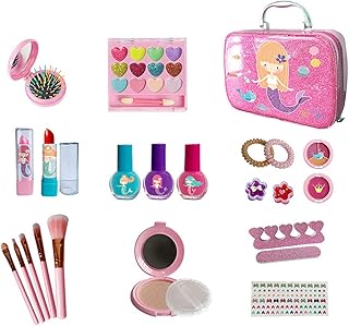 Almekaquz kit de maquillage pour enfants pour filles, kit de maquillage lavable