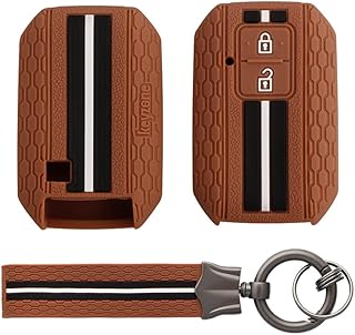 Couvercle de clé en silicone rayé keyzon® compatible avec suzuki baleno