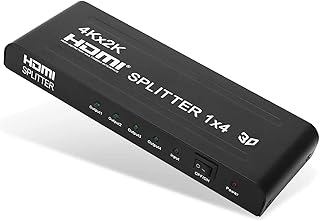 Répartiteur hdmi 4k 3d 1 en 4 sortie avec boîtier métallique et connecteurs