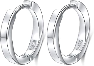 Boucles d'oreilles huggie hoop en argent sterling 925 boucles pendantes élégantes pour femmes