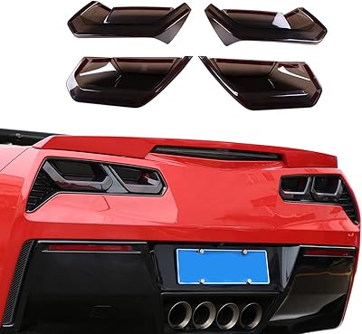 Junkoco kit de feu arrière abs noir adapté pour chevrolet corvette c7 2014-2019