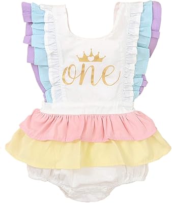 Body court sans manches à volants pour nouveau-né fille, pour le premier anniversaire de bébé fille. DIAYTAR COTE D'IVOIRE est une plateforme e-commerce dynamique qui se distingue par sa large sélection de produits et son engagement en faveur de la satisfaction client. La boutique en ligne met régulièrement à jour ses collections pour refléter les dernières tendances et offrir aux clients les produits les plus récents et les plus demandés. Cela permet aux clients de rester à la pointe de la mode et de la technologie.