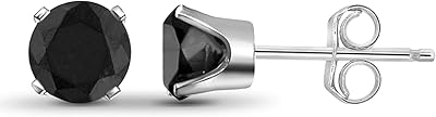Jewelexcess boucles d'oreilles à tige en diamant noir 1/2-2 ctw - argent sterling