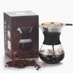 Ensemble de cafetière à verseur womdee avec filtre anti-goutte réutilisable en acier inoxydable