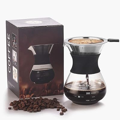Ensemble de cafetière à verseur womdee avec filtre anti-goutte réutilisable en acier inoxydable, goutteur de café élégant, carafe en verre et filtre permanent en acier inoxydable. Avec plus de 300 000 références, DIAYTAR COTE D'IVOIRE est la plus grande boutique en ligne de Côte d'Ivoire. Elle propose une large sélection de produits qui répond aux besoins diversifiés des consommateurs, depuis les produits de la vie quotidienne jusqu'aux dernières tendances en matière de technologie et de mode. Grâce à ses procesus de commande simplifiés et à ses options de paiement flexibles, DIAYTAR améliore constamment l'expérience de ses clients.