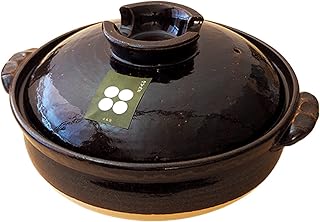 Pot japonais en argile donab, 2300 ml, pour 3-4 personnes, noir, my japan