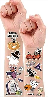 10 feuilles de tatouages ​​temporaires lumineux d'halloween pour enfants, décorations d'halloween lumineuses, fournitures