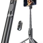 Perche à selfie avec lumière de remplissage incurvée, trépied portable stable avec télécommande