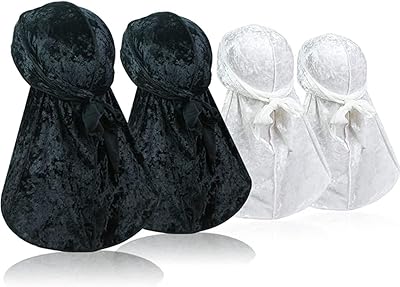 4 pièces durag soyeux pour 360 vagues, bandeaux siosi doo rag durag