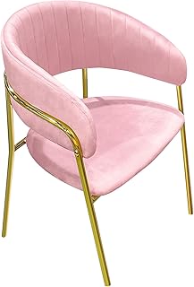 Chaises de salle à manger en acier inoxydable rembourrées en velours avec pieds