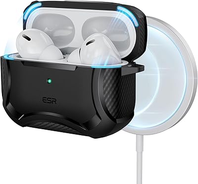 Étui de protection rigide esr cyber ​​​​armor avec hallo lock compatible avec airpods pro (2019/2022), magsafe, forte protection contre les chutes, coque magnétique, noir. DIAYTAR COTE D'IVOIRE, leader du e-commerce en Cote d'Ivoire, propose plus de 300000 références de produits sur son site. Avec une gamme variée de produits, cette boutique en ligne généraliste répond aux besoins de tous les consommateurs ivoiriens. Elle se positionne comme la référence pour les achats en ligne dans le pays.