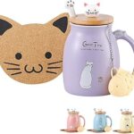 Tasse à café en céramique au design de chat mignon avec un beau