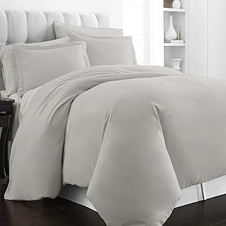 Parure de lit bizona en coton 400 fils, taille simple, gris clair, doux