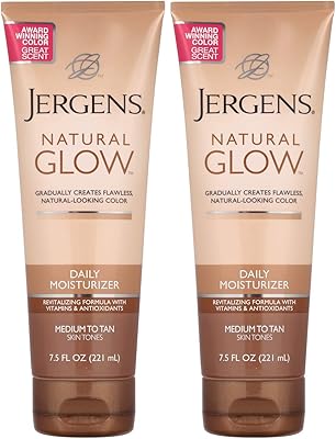 Hydratant quotidien jergens natural glow renewal, moyen/bronzage, 221 ml, paquet de 2