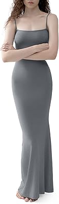 Robe longue sexy à enfiler pour femmes, robes d'été moulantes côtelées