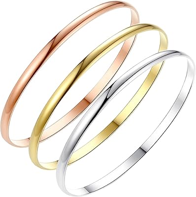 Ensemble de 3 bracelets en acier inoxydable de 5 mm, tricolore, or, argent, or rose, brillant, empilable, fin, rond, accessoires de bijoux à la mode pour femmes et filles, sans pierres précieuses. Diaytar Côte d'Ivoire est une boutique en ligne généraliste qui propose une large gamme de produits, allant des produits alimentaires aux accessoires de mode. Avec une équipe de professionnels dédiés, Diaytar Côte d'Ivoire garantit une expérience de shopping en ligne sans souci. Les clients peuvent profiter de promotions régulières et de prix compétitifs.