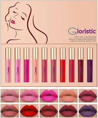 Gloristictic epic collection 10 pièces rouge à lèvres liquide imperméable, rouge à lèvres