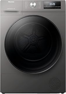 Sèche-linge pompe à chaleur hisense dhqa902ut 9 kg, 15 fonctions, anti-rides, programmes