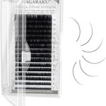 Extensions de cils individuelles nagaraku, volume jumbo 0,15 mm, boucle c 7-15 mm