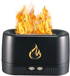Diffuseur d'aromathérapie zeoc avec lumière de flamme 7 couleurs diffuseur d'arômes
