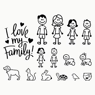15cm x 13cm autocollant de voiture familial intéressant pour voitures motos fenêtre pare-chocs