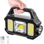 Lampe de poche solaire, lanterne de camping à led rechargeable à 6 modes