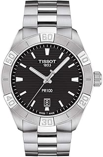 Montre habillée classique en acier inoxydable pr 100 pour homme, gris t1016101105100, gris