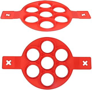 Moule à crêpes en silicone antiadhésif, moule à œufs avec 7 trous ronds